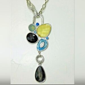Lia Sophia  Necklace, M-O-P, Cut Crystals, NWOT 16"-19"